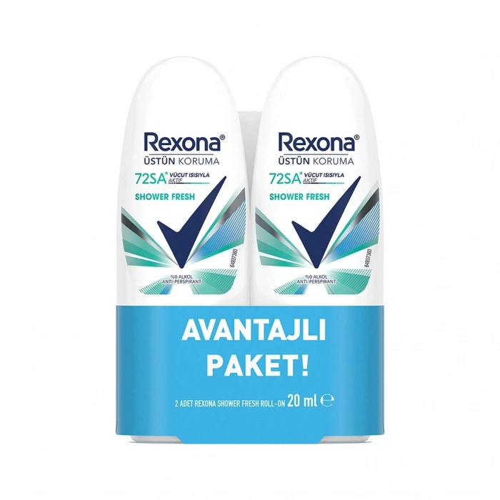 Rexona Üstün Koruma Shower Fresh Kadın Mini Roll On Deodorant 20 ml x 2