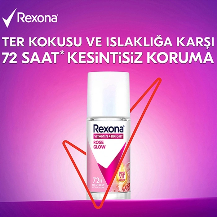 Rexona Vitamin + Bright Kadın Roll On Deodorant Rose Glow 45 ml