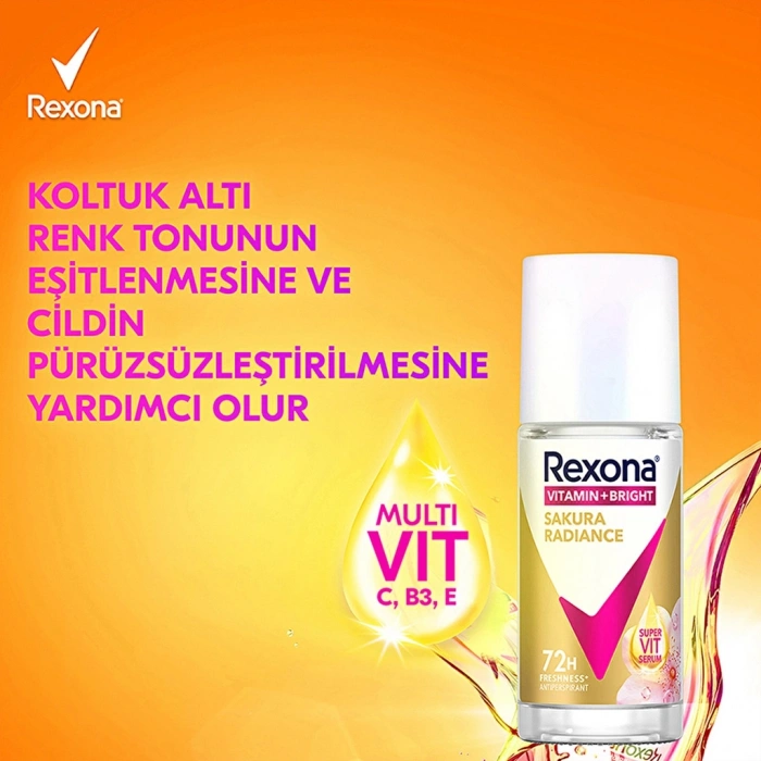 Rexona Vitamin + Bright Kadın Roll On Deodorant Sakura Radiance 45 ml