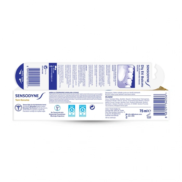 Sensodyne Tam Koruma Diş Macunu 75 ml + Diş Eti Bakımı Fırçası