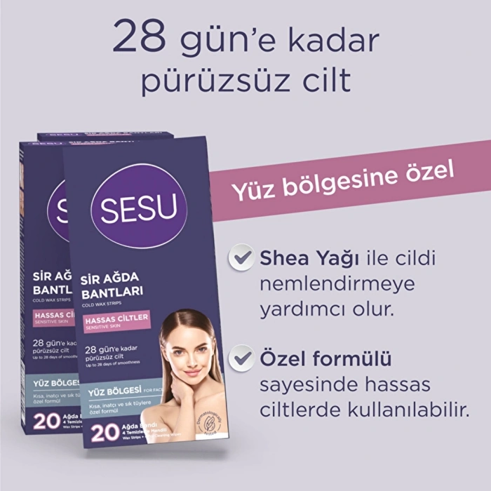 Sesu Ağda Bandı Yüz Hassas Ciltler 20li
