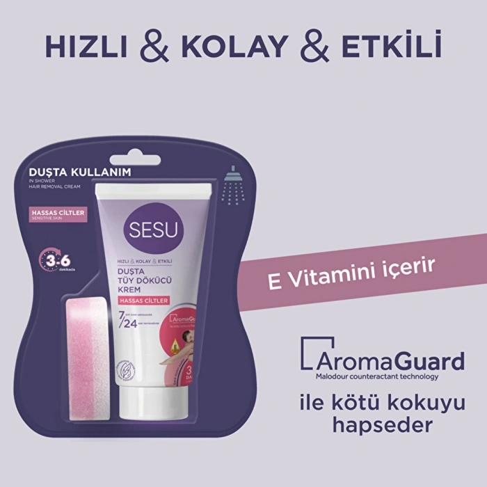 Sesu Duşta Tüy Dökücü Krem Hassas Ciltler 150 ml