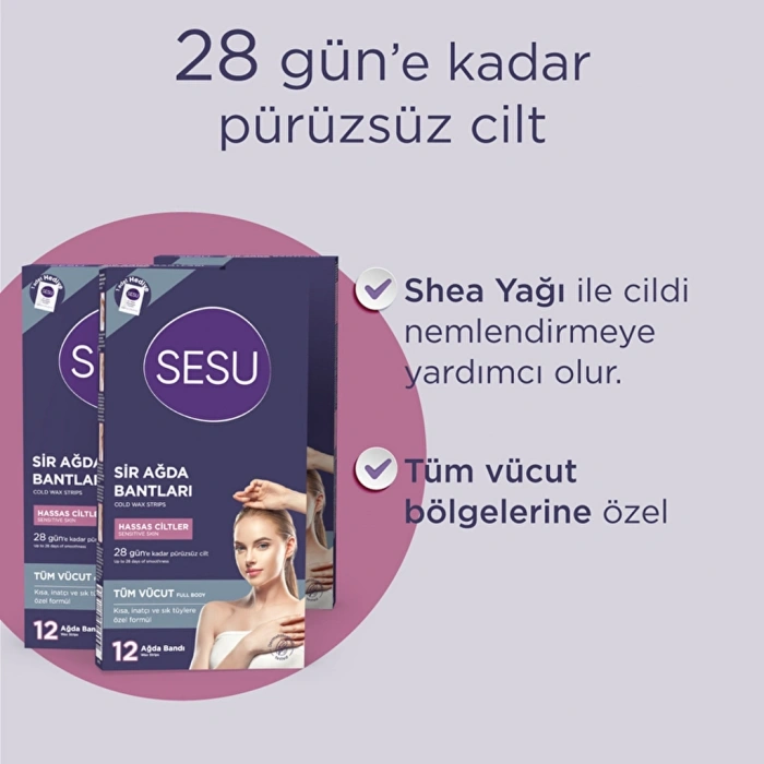 Sesu Hassas Ciltlere Özel Ağda Bandı 12li