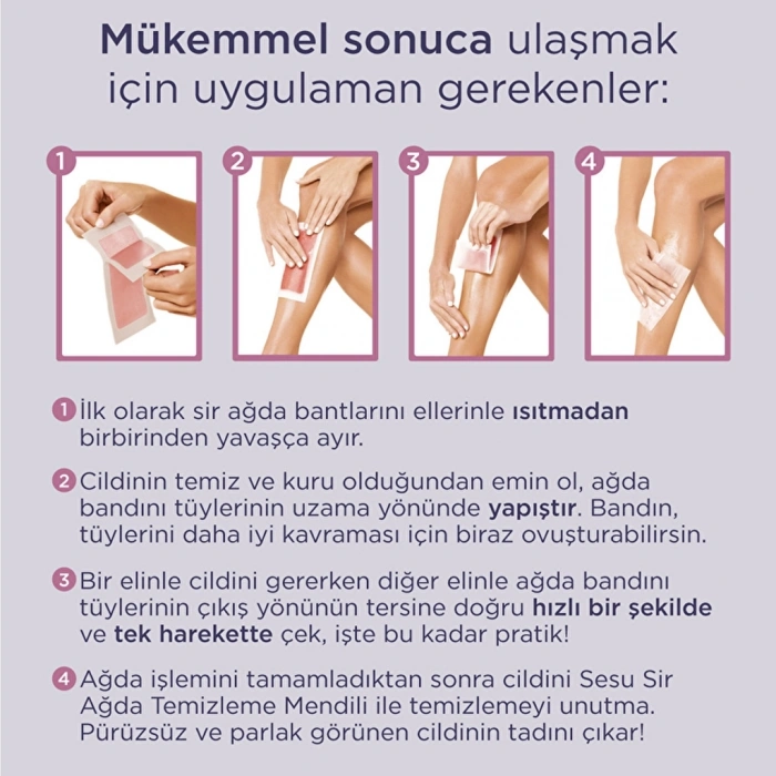 Sesu Hassas Ciltlere Özel Ağda Bandı 12li