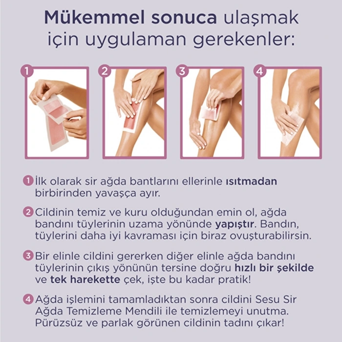 Sesu Hassas Ciltlere Özel Maxi Set Ağda Bandı 40lı