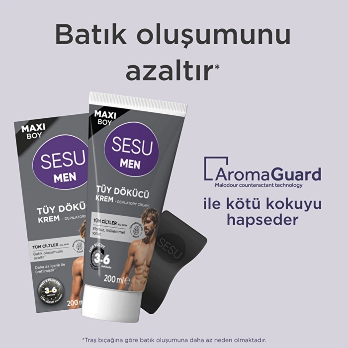 Sesu Men Tüy Dökücü Krem Tüm Ciltler 200 ml