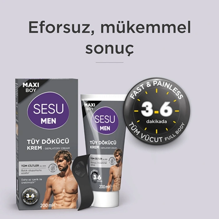 Sesu Men Tüy Dökücü Krem Tüm Ciltler 200 ml