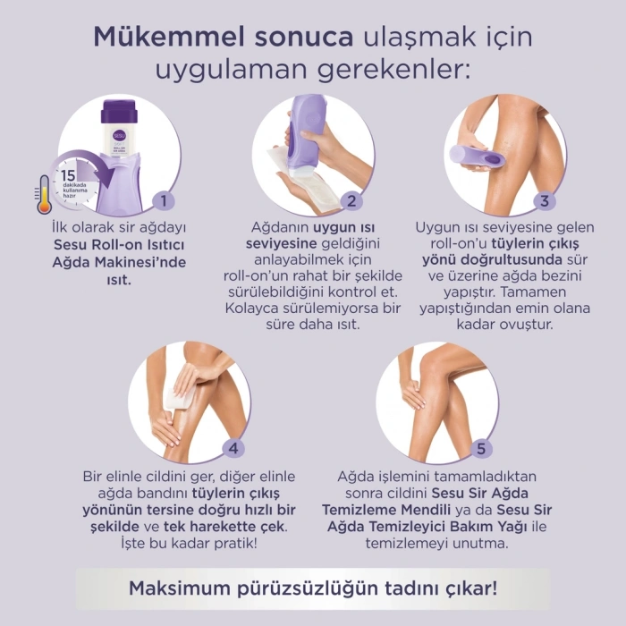 Sesu Soft Isıtıcılı Roll-On Ağda Seti (Makineli)
