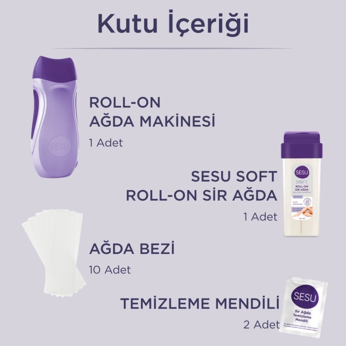 Sesu Soft Isıtıcılı Roll-On Ağda Seti (Makineli)