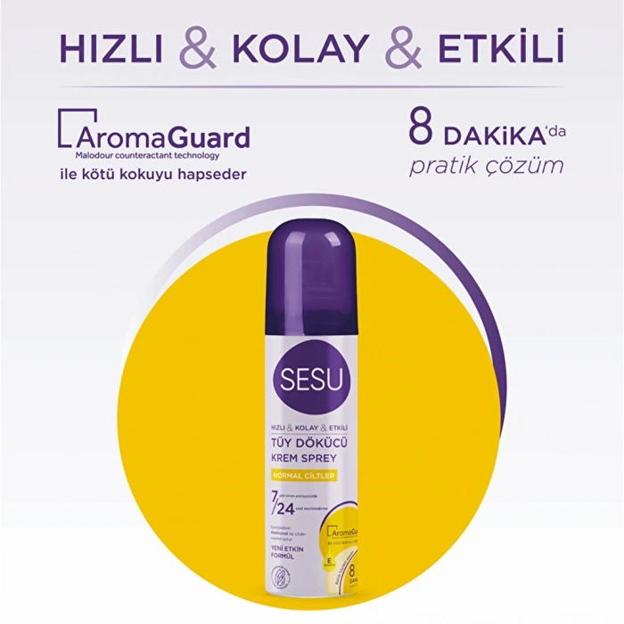 Sesu Tüm Ciltler İçin Tüy Dökücü Krem Sprey 150 ml