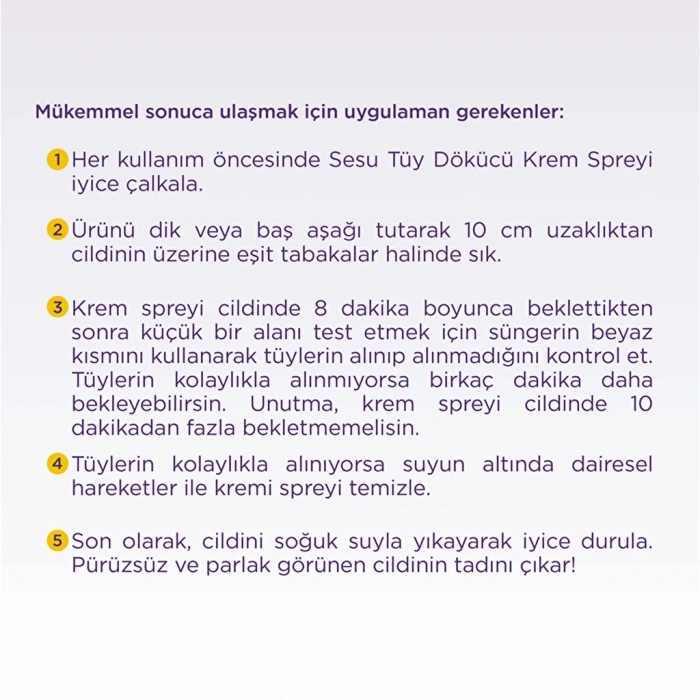 Sesu Tüm Ciltler İçin Tüy Dökücü Krem Sprey 150 ml
