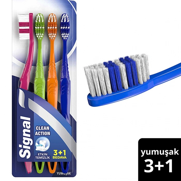 Signal Clean Action Diş Fırçası 3+1 (Yumuşak)