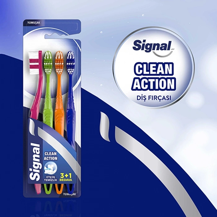 Signal Clean Action Diş Fırçası 3+1 (Yumuşak)