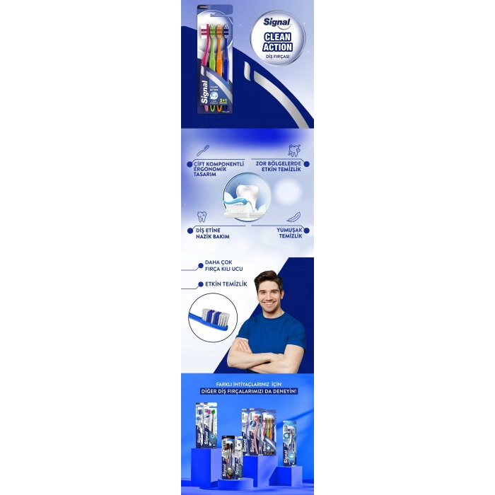 Signal Clean Action Diş Fırçası 3+1 (Yumuşak)