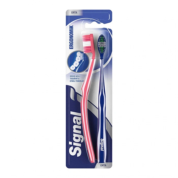 Signal Ergonomik Diş Fırçası 1+1 (Orta)