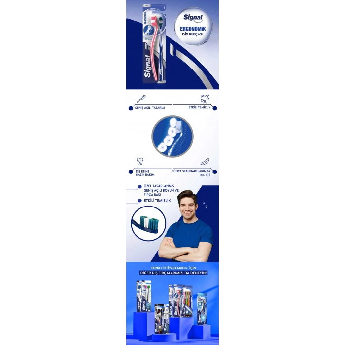 Signal Ergonomik Diş Fırçası 1+1 (Orta)