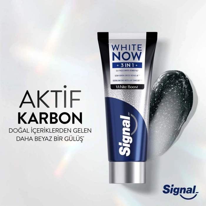 Signal White Now 3 in 1 Aktif Karbon White Boost Diş Macunu 75 ml
