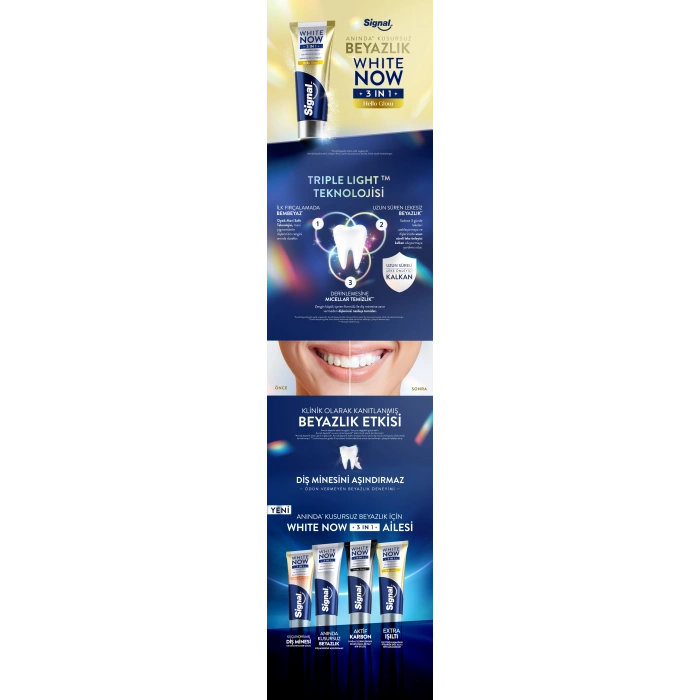 Signal White Now 3 in 1 Ekstra Işıltı Hello Glow Diş Macunu 75 ml