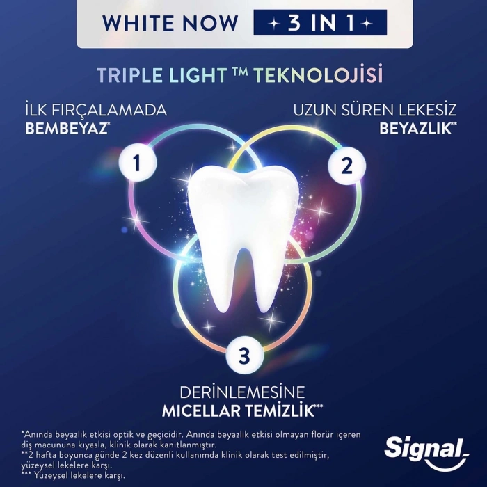 Signal White Now 3 in 1 Güçlendirilmiş Diş Minesi Shine with Care Diş Macunu 75 ml