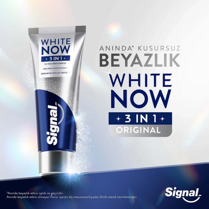 Signal White Now 3 in 1 Original Anında Kusursuz Beyazlık Diş Macunu 75 ml