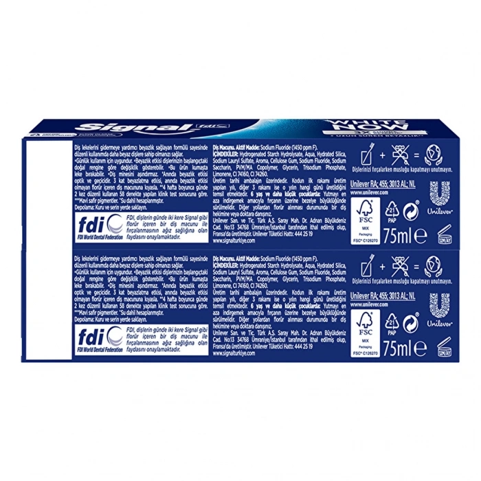 Signal White Now Diş Macunu Original Uzun Süren Beyazlık 75 ml x 2
