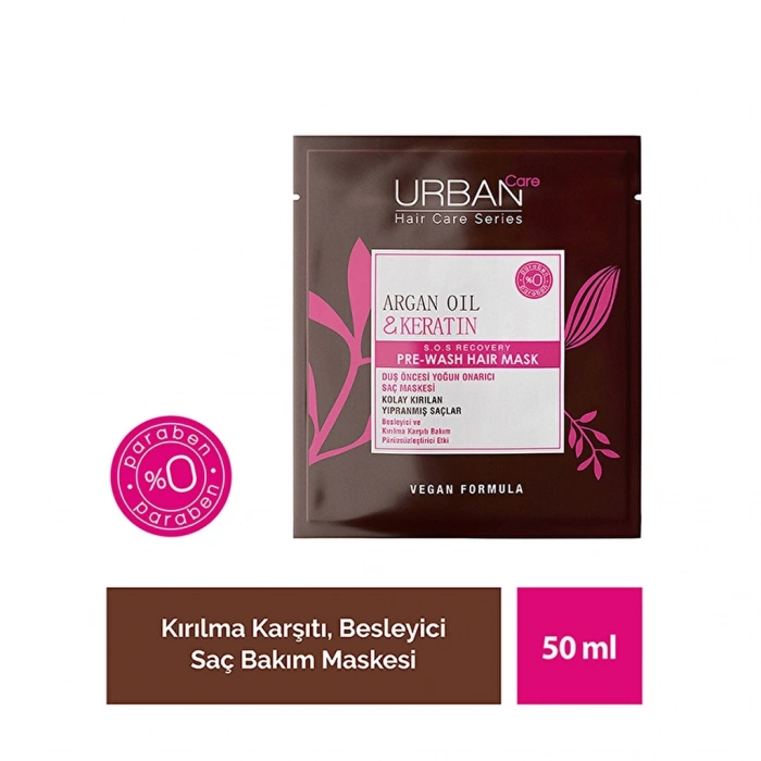 Urban Care Argan Oil & Keratin Duş Öncesi Saç Bakım Maskesi 50 ml