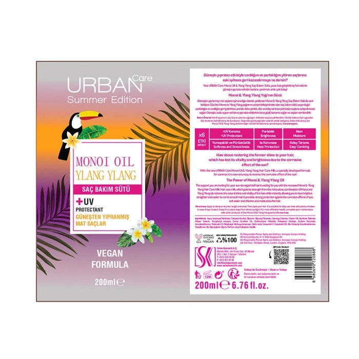Urban Care Monoi Ylang Ylang Güneşten Yıpranmış Mat Saçlara Özel Saç Bakım Sütü 200 ml