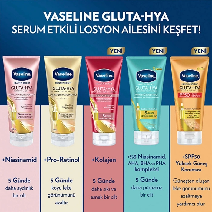 Vaseline Gluta-Hya Serum Etkili Vücut Losyonu Sıkılaştırıcı 200 ml