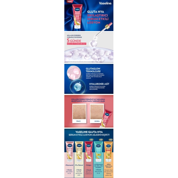 Vaseline Gluta-Hya Serum Etkili Vücut Losyonu Sıkılaştırıcı 200 ml