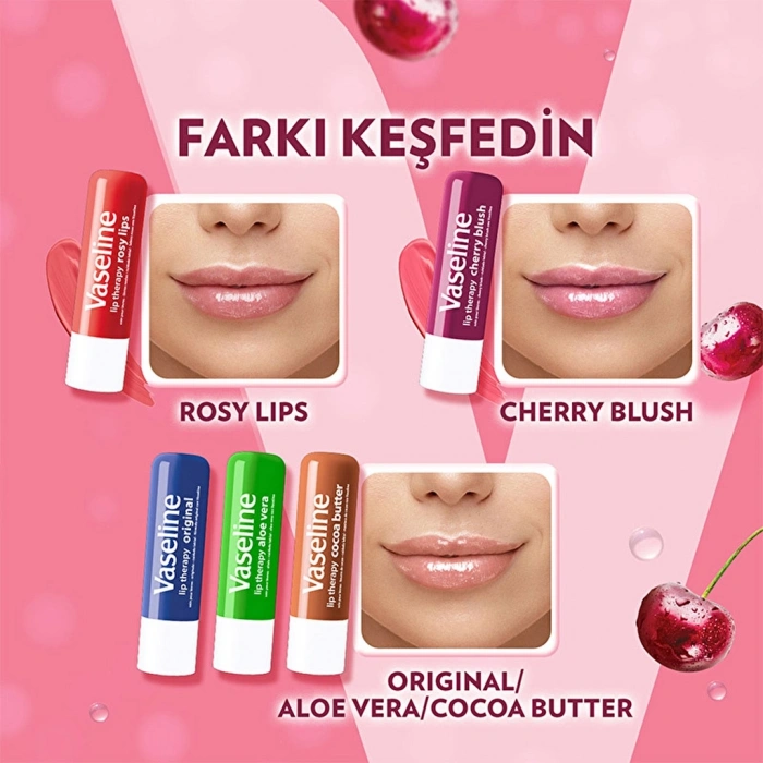 Vaseline Lip Therapy Dudak Bakım Kremi Cherry Blush 4.8 gr