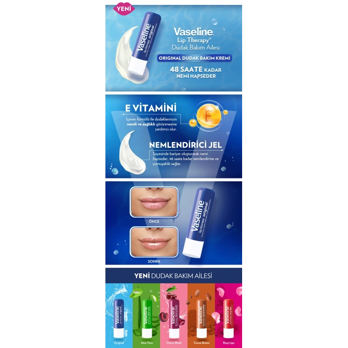 Vaseline Lip Therapy Dudak Bakım Kremi Original 4.8 gr