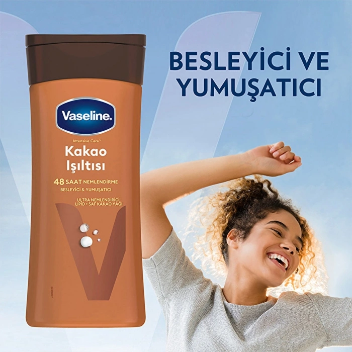 Vaseline Vücut Losyonu Kakao Işıltısı Parlaklığını Kaybetmiş ve Kuru Ciltler İçin 200 ml