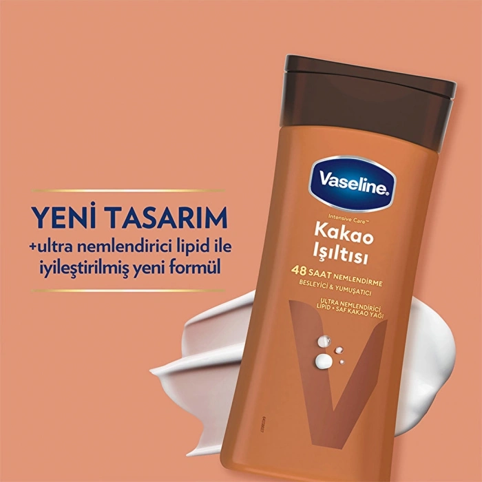 Vaseline Vücut Losyonu Kakao Işıltısı Parlaklığını Kaybetmiş ve Kuru Ciltler İçin 200 ml