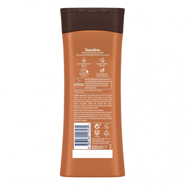 Vaseline Vücut Losyonu Kakao Işıltısı Parlaklığını Kaybetmiş ve Kuru Ciltler İçin 400 ml