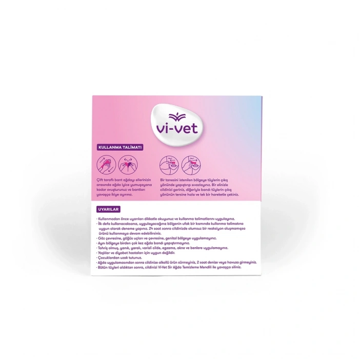 Vi-Vet Yüz İçin Sir Ağda Bant Seti Pudralı 27li (24 Yüz Bandı + 3 Temizleme Mendili)