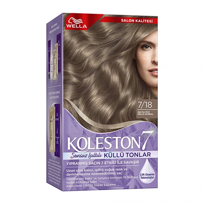 Wella Koleston 7 Kit Sonsuz Işıltılı Küllü Tonlar 7/18 Işıltılı İnci Küllü Kumral