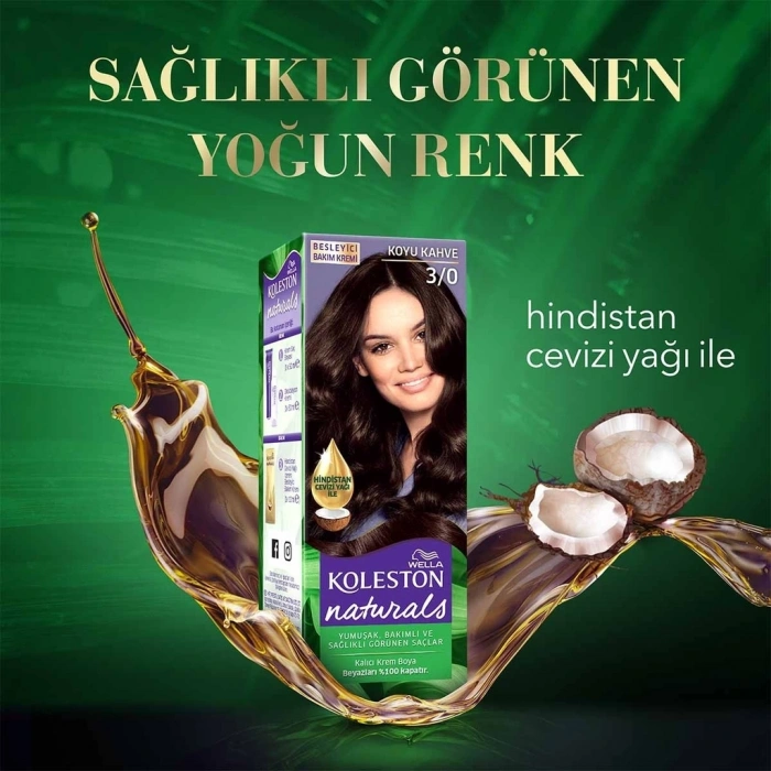 Wella Koleston Naturals Saç Boyası 3/0 Koyu Kahve