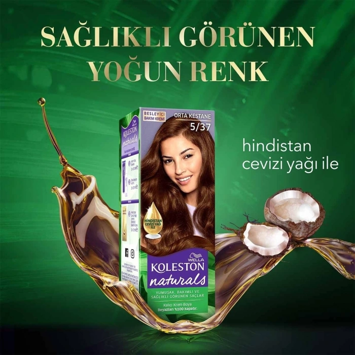 Wella Koleston Naturals Saç Boyası 5/37 Orta Kestane