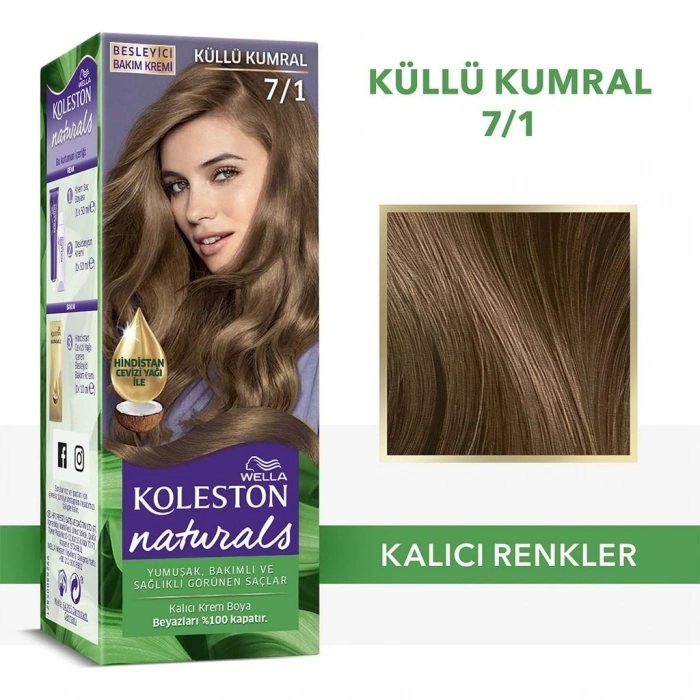 Wella Koleston Naturals Saç Boyası 7/1 Küllü Kumral
