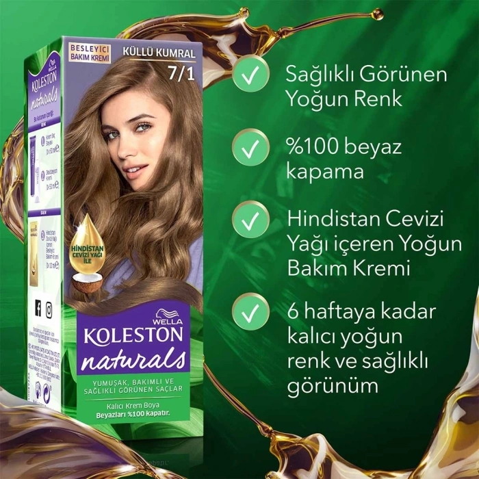 Wella Koleston Naturals Saç Boyası 7/1 Küllü Kumral