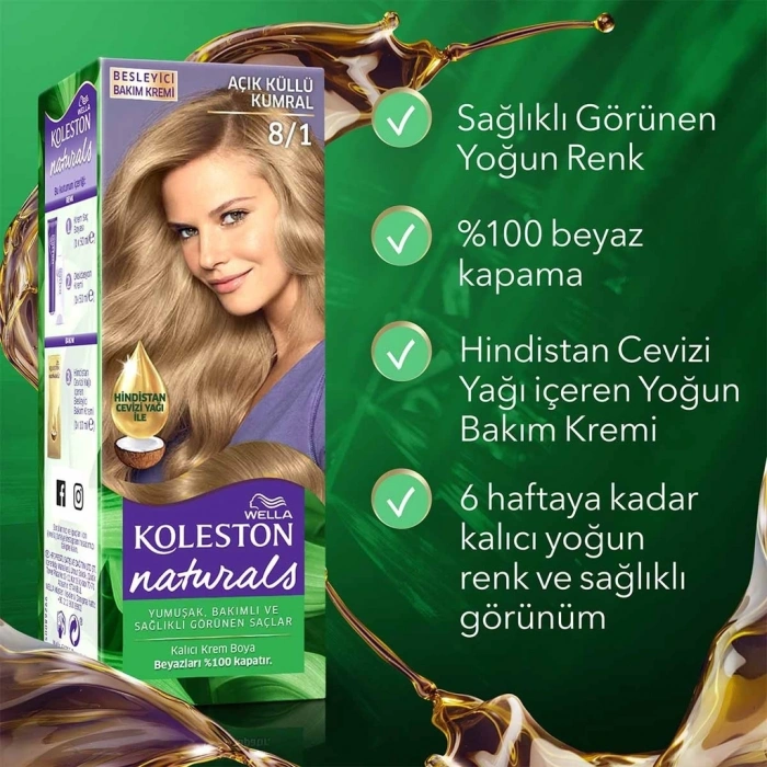 Wella Koleston Naturals Saç Boyası 8/1 Açık Küllü Kumral