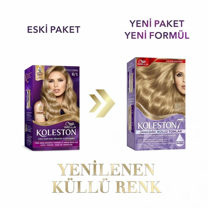 Wella Koleston Supreme Saç Boyası 8/1 Açık Küllü Kumral (Sonsuz Işıltılı Küllü Tonlar)