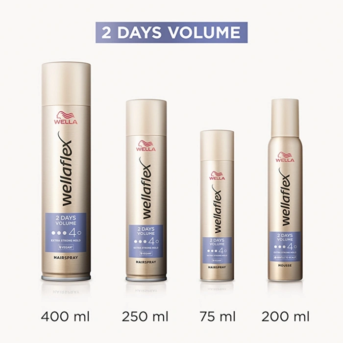 Wella Wellaflex 2 Days Volume 2 Gün Boyunca Hacim Veren Saç Spreyi Extra Strong Hold 400 ml - 4/5 Hold