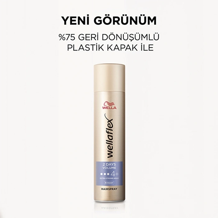 Wella Wellaflex 2 Days Volume 2 Gün Boyunca Hacim Veren Saç Spreyi Extra Strong Hold 75 ml - 4/5 Hold