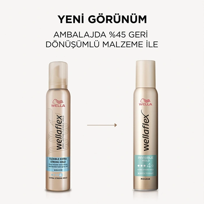 Wella Wellaflex Invisible Hold Görünmez Tutuş Sağlayan Saç Köpüğü Extra Strong Hold 200 ml - 4/5 Hold