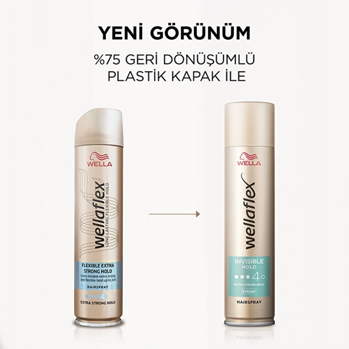 Wella Wellaflex Invisible Hold Görünmez Tutuş Sağlayan Saç Spreyi Extra Strong Hold 250 ml - 4/5 Hold