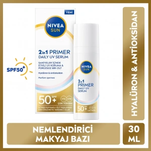 Nivea Sun SPF50 2si 1 Arada UV Koruma ve Pürüzsüzlük Primer Serum 30 ml