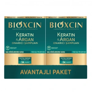 Bioxcin Keratin & Argan Onarıcı Şampuan 300 ml x 2