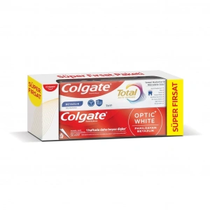 Colgate Total Aktif Koruma Diş Macunu 50 ml + Optic White Parıldayan Beyazlık Diş Macunu 50 ml
