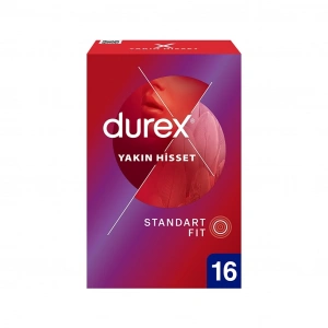 Durex Yakın Hisset İnce Prezervatif 16lı (Standart Fit)